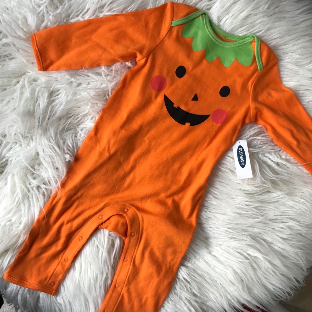 Old Navy pumpkin one-piece outfit